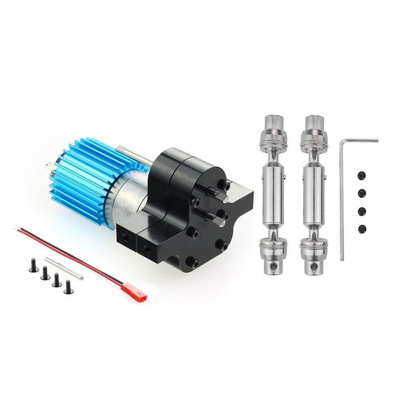 Boîte de vitesses de Transmission en métal 370 moteur avec accessoires de mise à niveau de l'arbre d'entraînement pour voiture WPL C14 C24 B24 B36 MN D90 MN99S RC: Black