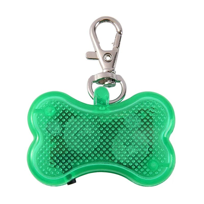 Collar de seguridad nocturna para perro, colgante brillante, luces LED Flash, accesorios para mascotas, brillante en la oscuridad: Verde