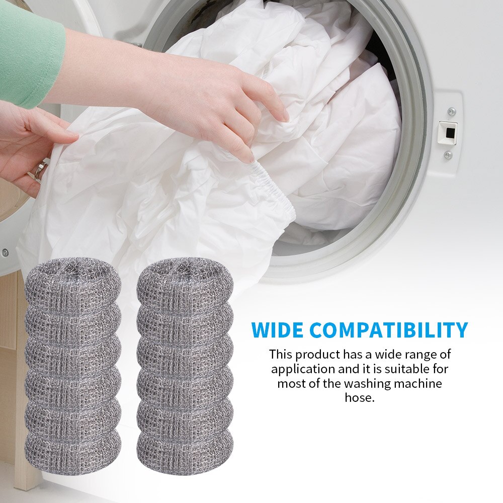 12 Pcs Washing Machine Lint Traps Metal Braided Lint Traps Mesh Belt Drain Outlet Water Purification
