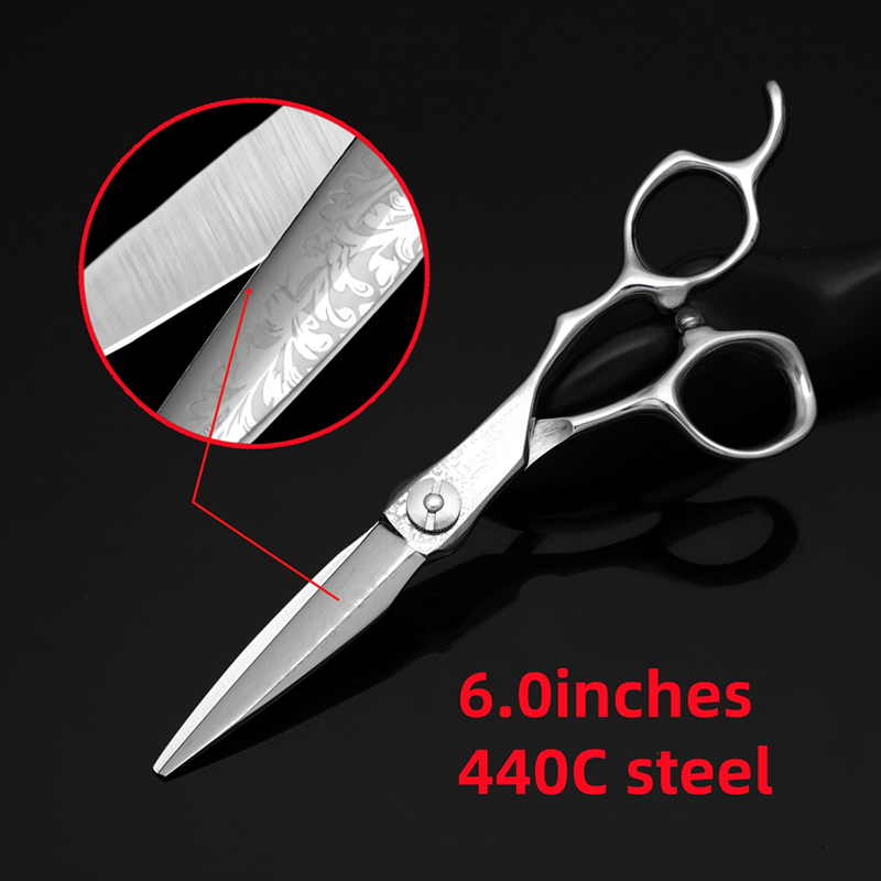 Kappersgereedschap, kappersbenodigdheden, salonschaar, uitdunschaarset,  of 6.0 haarscharen van 7 cm.: Oranje