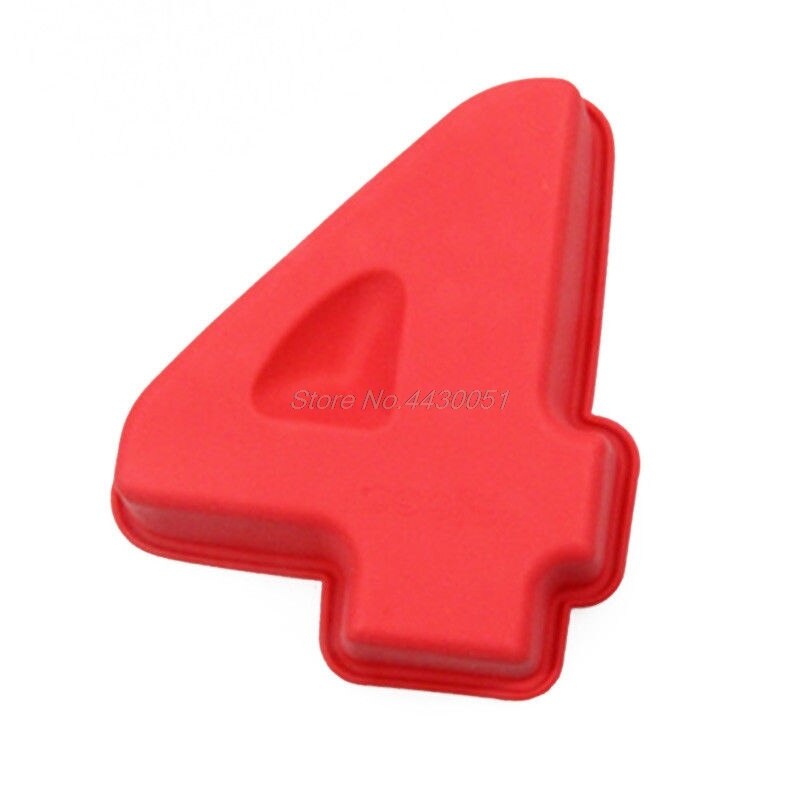 Grote siliconen cakevorm met cijfers verjaardag jubileum 0 1 2 3 4 5 6 7 8: 4