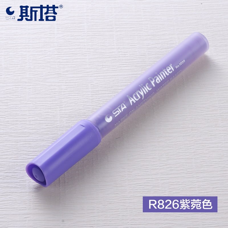 STA 1Pc 2mm Acrylic Paint Marker pen Detailed Marking Color Paint Pens for Ceramic Rock Glass Porcelain Mug Wood Fabric Canvas