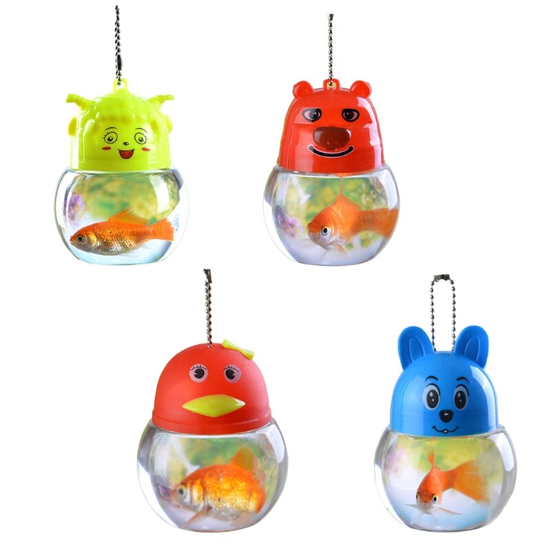 Małe plastikowe akwarium przenośne pojedyncze akwaria rybne z sznurkiem robić przenoszenia wiszące butelki robić karmienia żółwia losowy kolor: 04