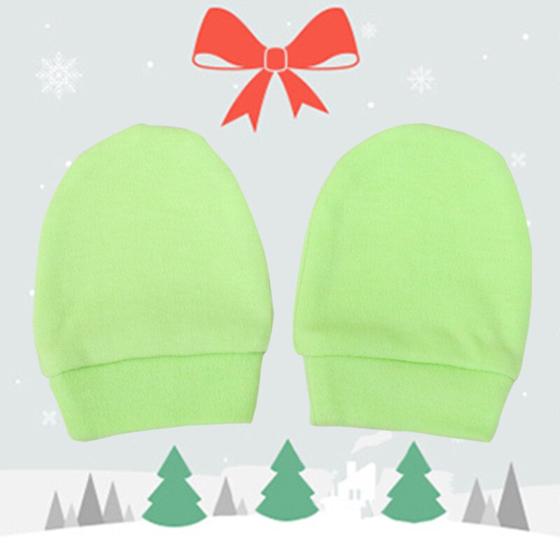 Baby pure cotton gloves 5 colors for girls or boys 2 piece glove kids clothes newborn clothing Christmas