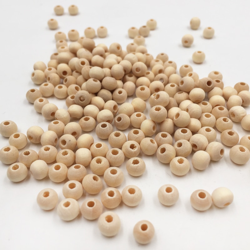 1-100PCs Natural Ball Wood Spacer Beads 6-50mm For Charm Bracelet baby wooden round bead