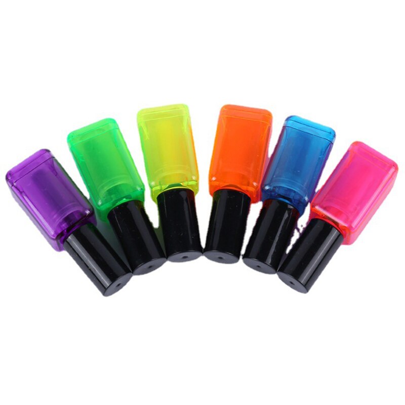 6 farbe/einstellen Nagel-polnischen Flasche bilden Textmarker Kreative Marker Stifte Schule Schreibwaren Tragbare Kunst Zeichnung Fluoreszierende Stift