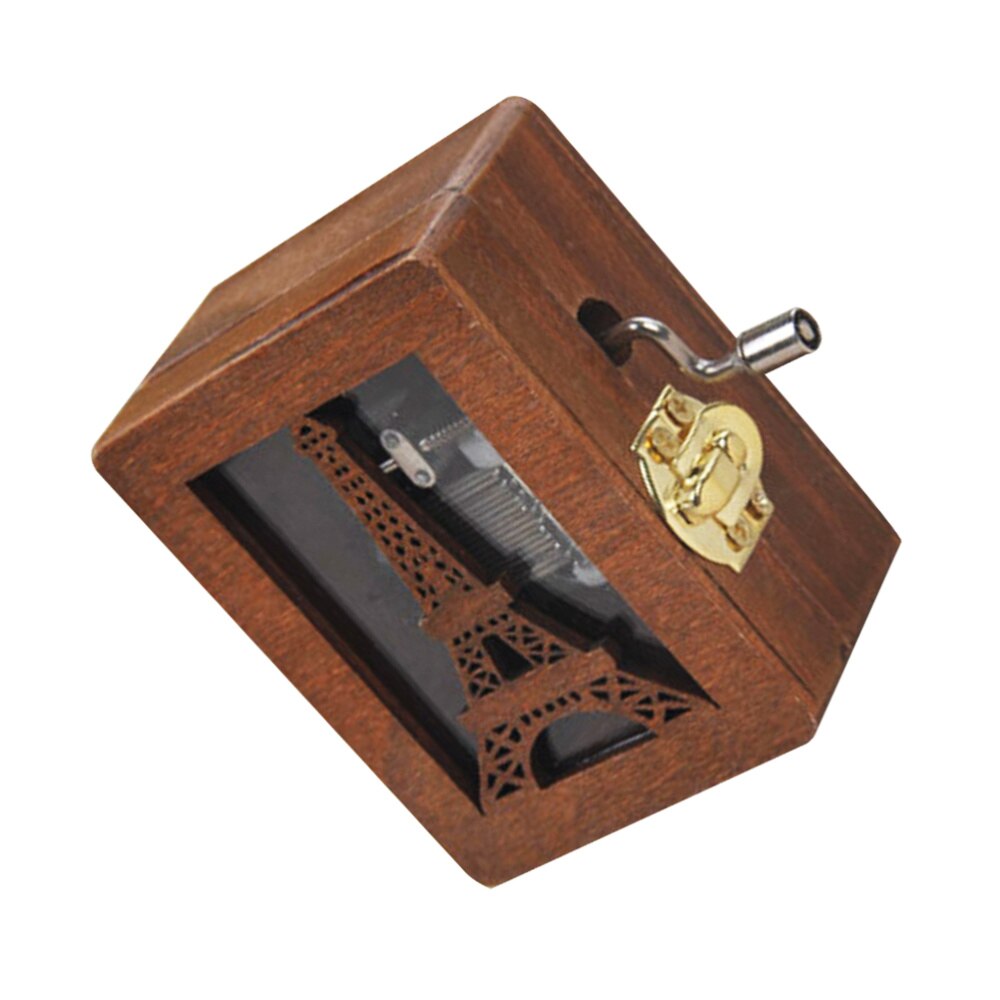 1pc boîte à musique mignon stylé Chic en bois boîte à musique mécanique boîte à musique en bois boîte à musique à manivelle boîte à musique