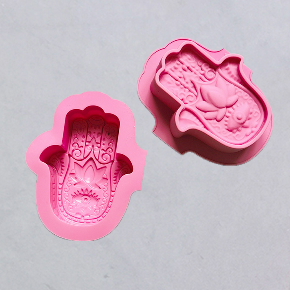 Moldes de silicona para jabón, molde hecho a mano para jabones de baño en forma de palma, suministros de cera, molde para hacer velas, 2/4 Uds.: Imagen de categoría