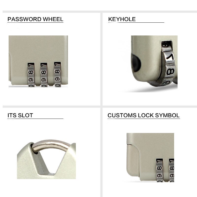3 Digit Combination Luggage Code Lock Password Padlock Mini Suitcase Lock door locker password
