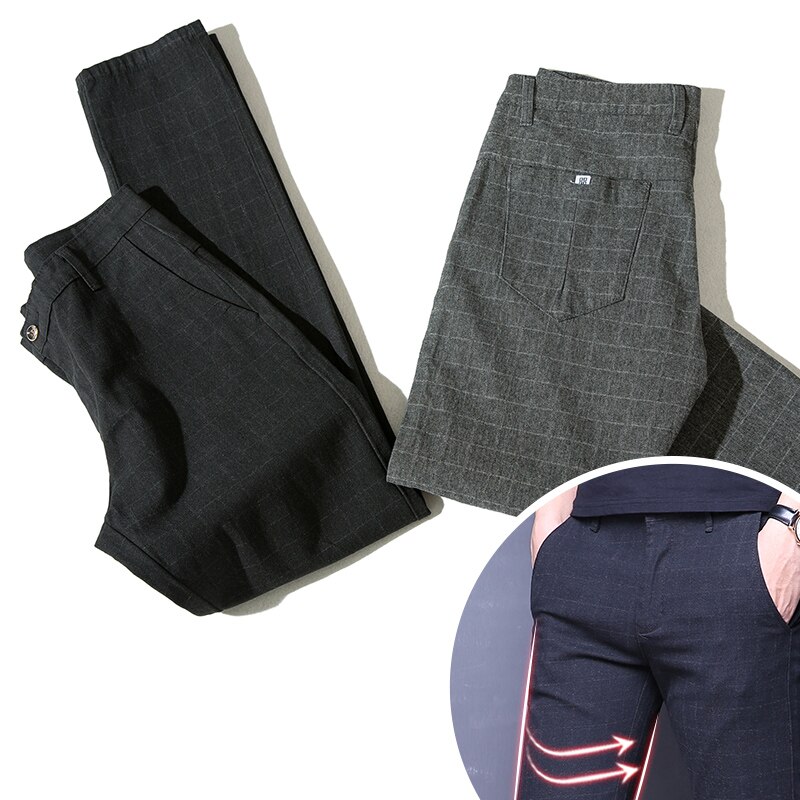 Mode Heren Jurk Broek Formele Broek Slanke Pak Plaid Broek Business Casual Plus Size Bruiloft Broek Past Mannen Broek