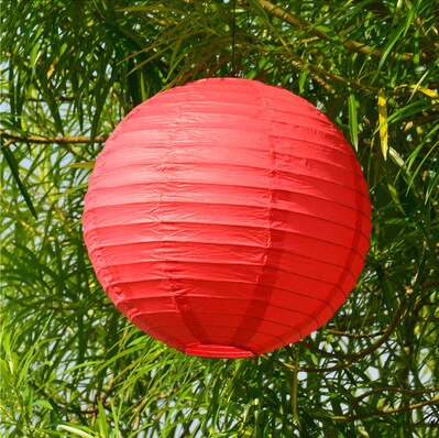 10 stücke Hochzeit Dekoration Weiß Runde Chinesische Laterne Geburtstag Dekoration Lieferungen Papier Lampe Laternen Party Decor: Red 10pcs