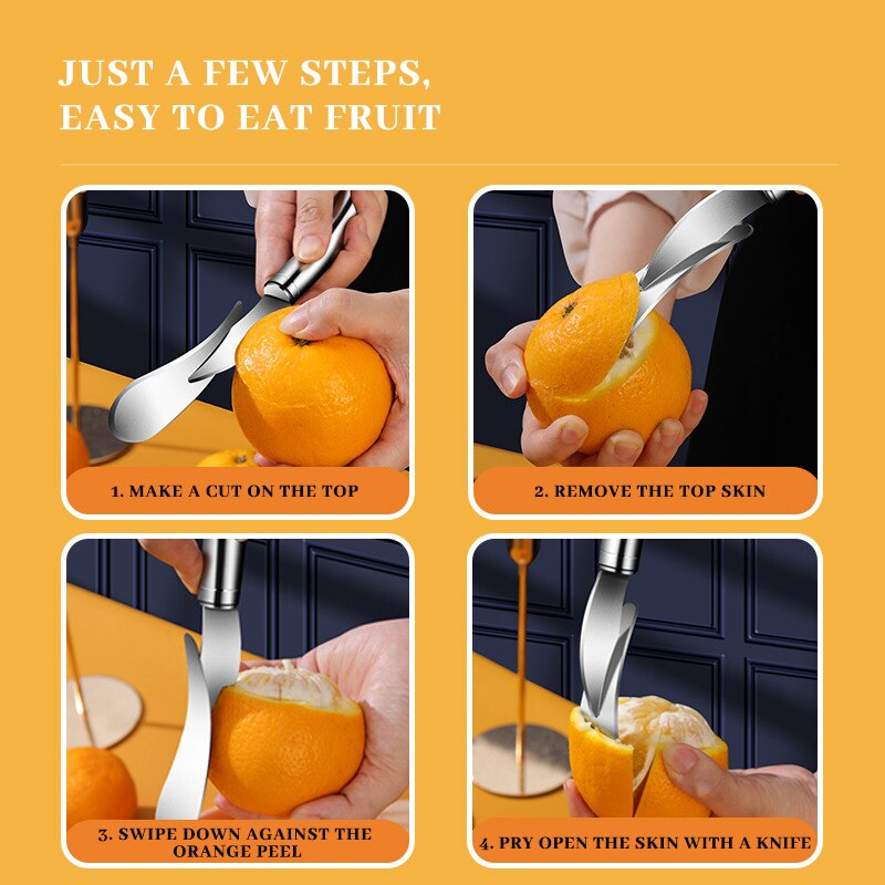 Pelador de naranjas, accesorios de cocina, pomelo, utensilio de acero inoxidable, utensilios geniales, barra de comedor