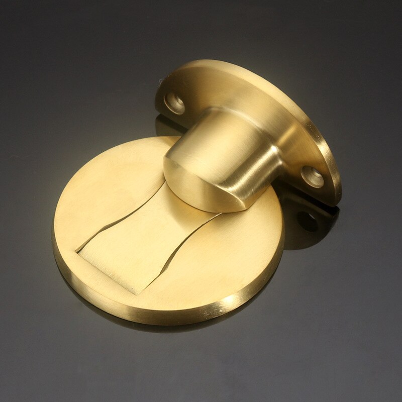 Magnetische Tür Stoppt 304 Edelstahl Tür Stopper Versteckte Tür Halfter Fangen Boden Nagel-freies Türstopper Möbel Hardware-: Gold