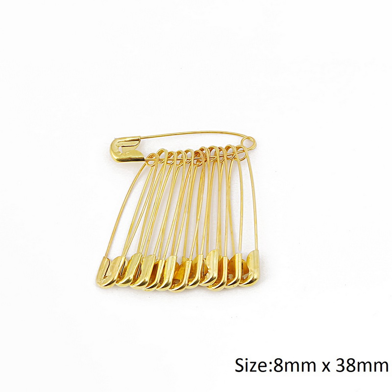 50 stk guld sikkerhedsnål diy mini spænde pin pick størrelse 6mm-12mm tøj metal værktøj til håndarbejde synåle tilbehør: 8 x 38mm