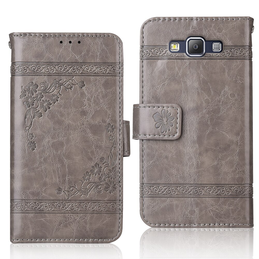 Cover For Samsung A7 A700 A700F SM-A700F Case Wallet Leather Case For Samsung Galaxy A7 A700 A 700 A 7 A72015 Couqe: oil-Grey