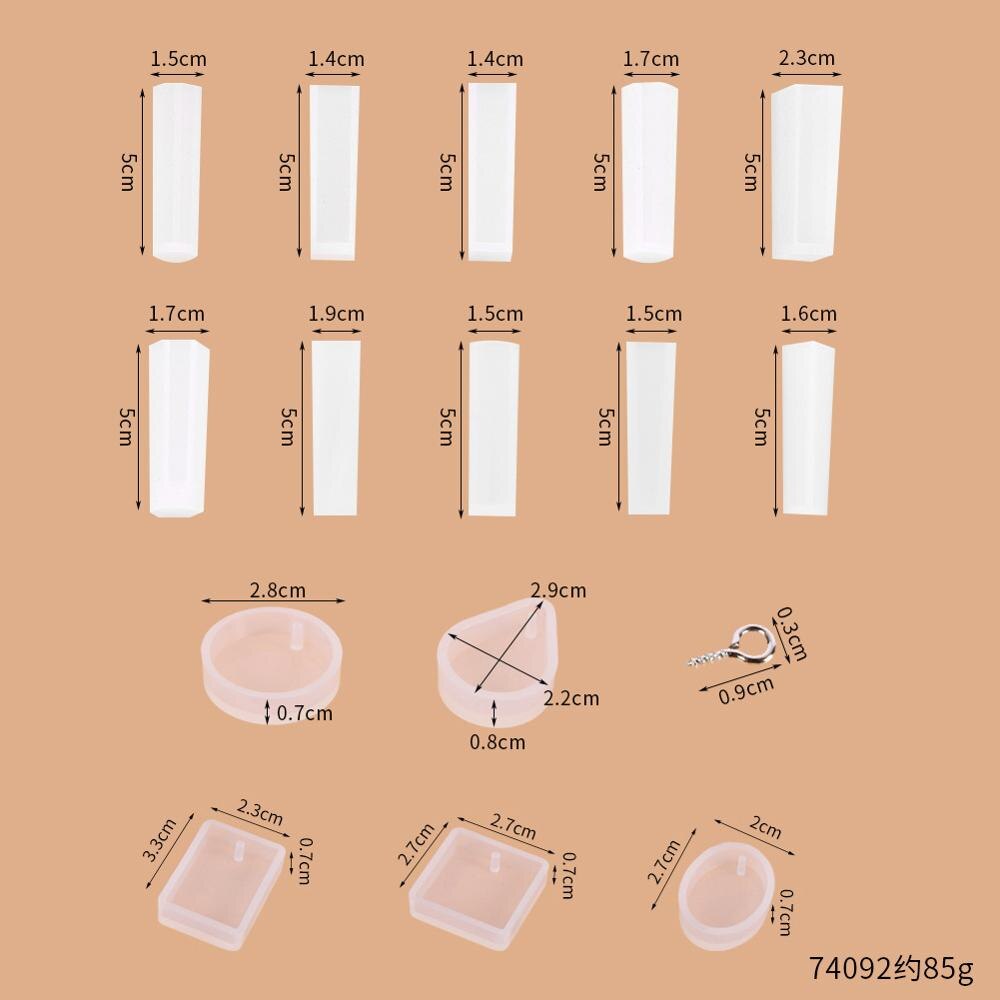 115 Stuks Diy Ketting Armband Hanger Silicone Mold Hars Siliconen Mal Sieraden Mallen Set Diy Maken Tool Crafting Hanger