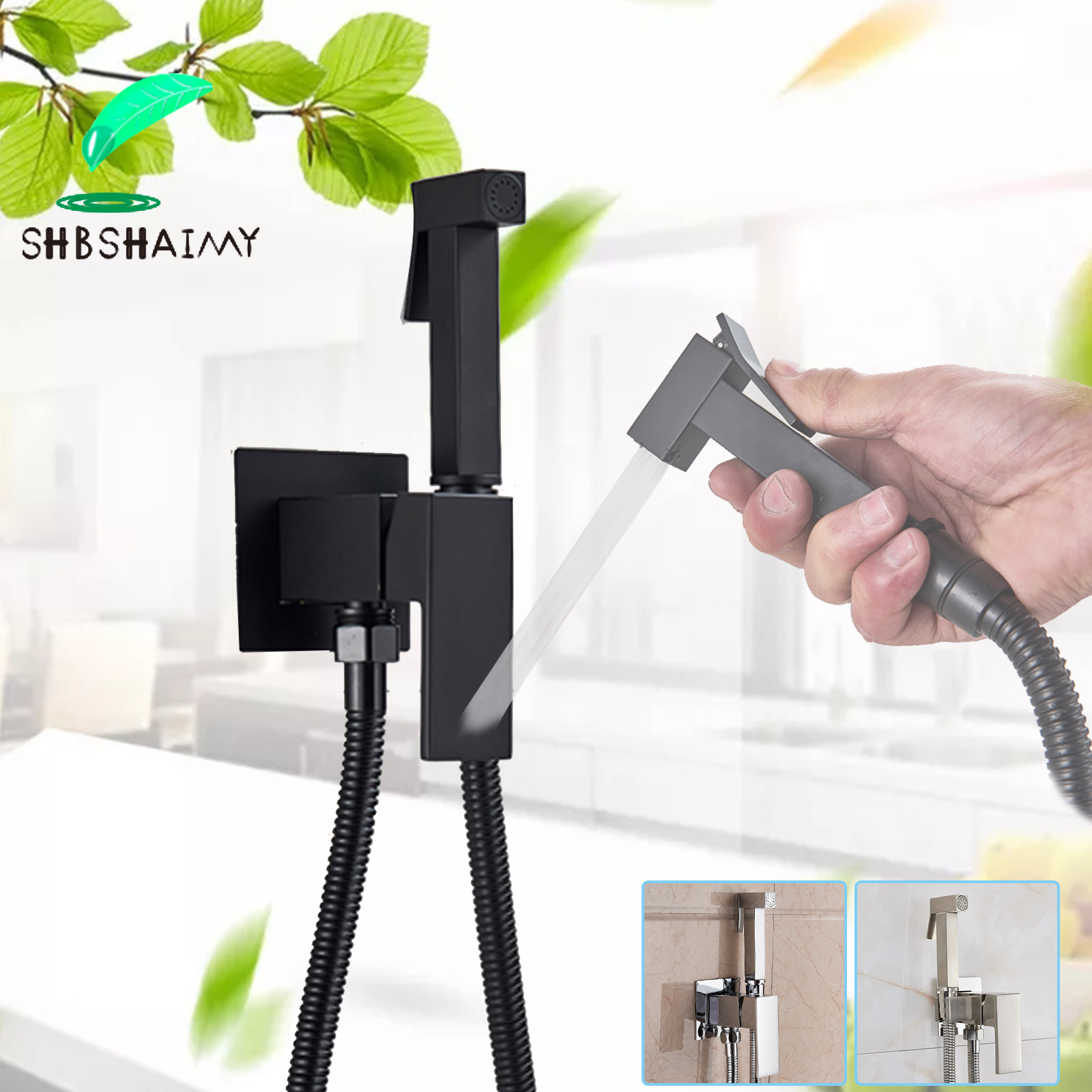 SHBSHAIMY Schwarz Durcheinander Schlecht Bidet Armaturen Hochdruck Spritzgerät dusche wasserhahn Bidet wc waschmaschine Warmen und Kalten Wasser Mischer
