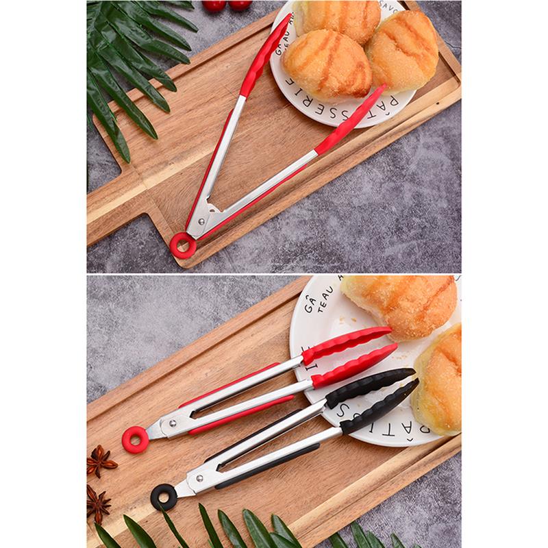 Kjøkken matte tang varmebestandig silikon grille tang servering tang bbq salat verktøy hjem kjøkken tilbehør