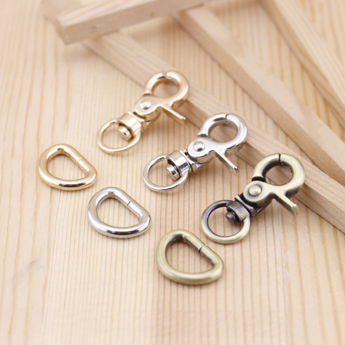 Lionsen 6setzt Metall Abzug Verschlüsse Clips schnappen Schnalle Haken D Ring Für Keychain DIY Tasche Schlüssel Ring Handtasche Hardware- zubehör