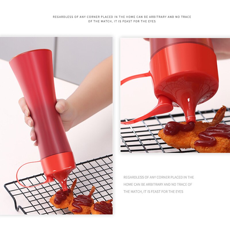Botella de plástico para aderezos de ensaladas de alimentaria, botellas exprimidoras antifugas para aceite de salsas Bechamel _ WK