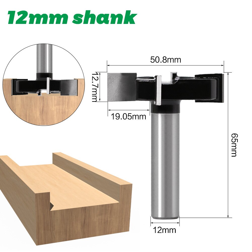 Slab Flattening Router Bit Planing Bit Wood 1/2 inch 12mm Shank 2 inch Cutting Diameter CNC Spoilboard Surfacing Router Bits: A