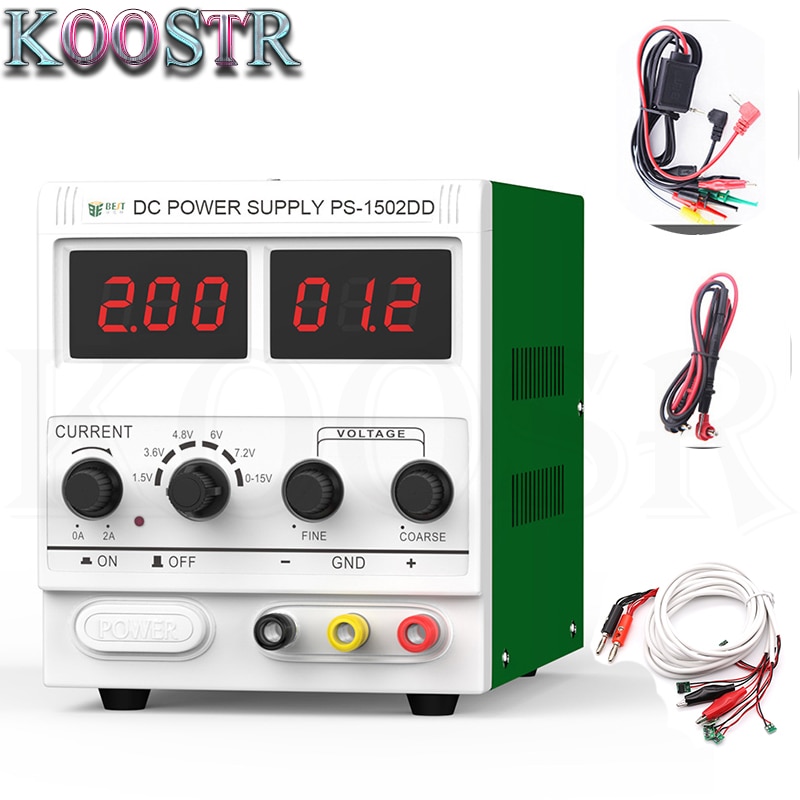 Best 1502DD Adjustable DC Power Supply 0-2A 15V Digital Display Phone Repair Power Supply Continuous Conductive DC Regulator