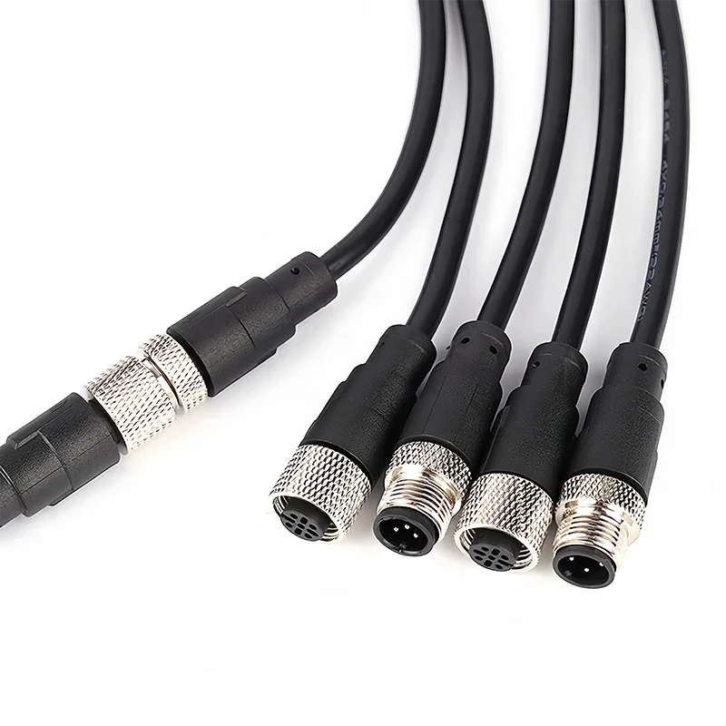 2 meter M12 sensor connector waterdichte kabel plug Mannelijke & Vrouwelijke 4 5 8 12Pin PVC Geïntegreerde spuitgieten M12 connectoren