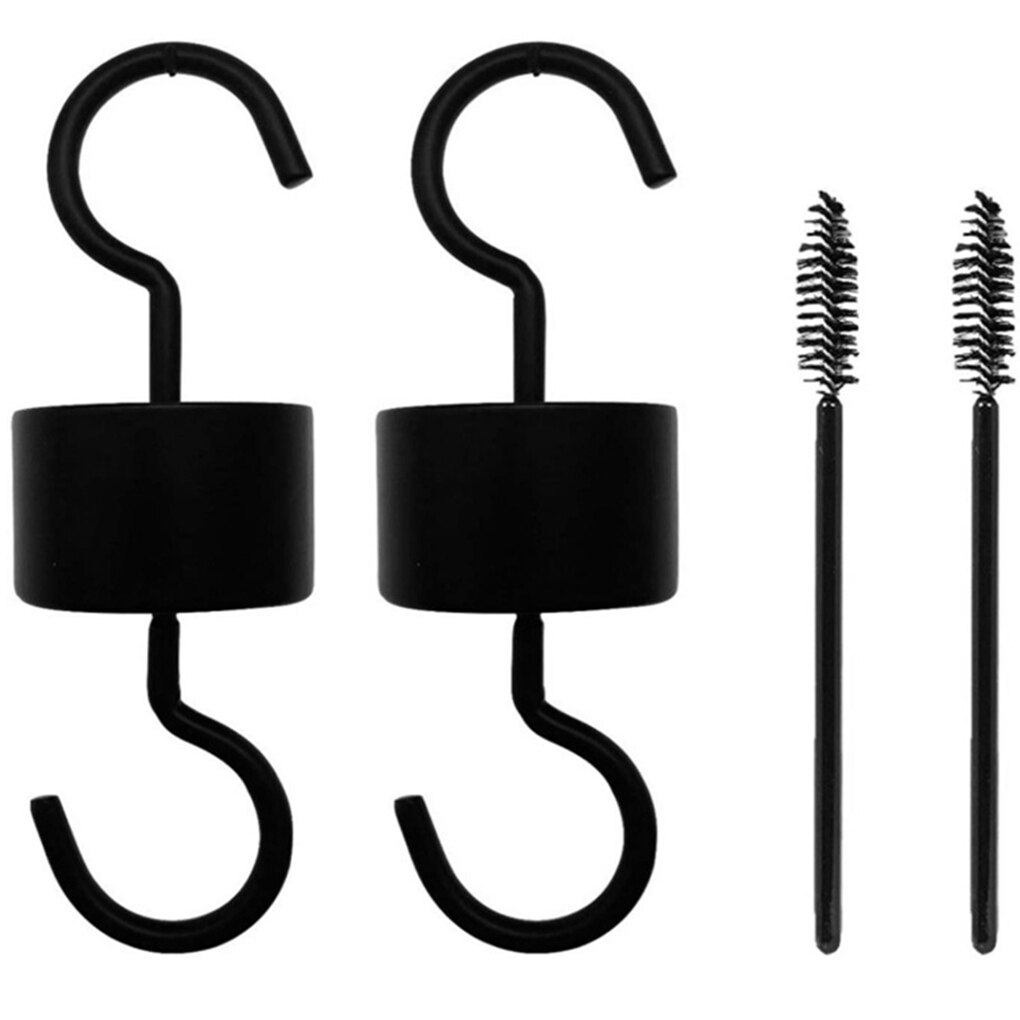 Bird Feeding Hanging Hook Hangers Fowl Feeder Hooks Metal Plants Insect Guard Outdoor Hangers with Brushes: 2 Sets