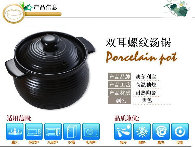 Oren Draad Keramische Pot Kookpan Pap Hoge Temperatuur Soeppan Zwarte Vlam