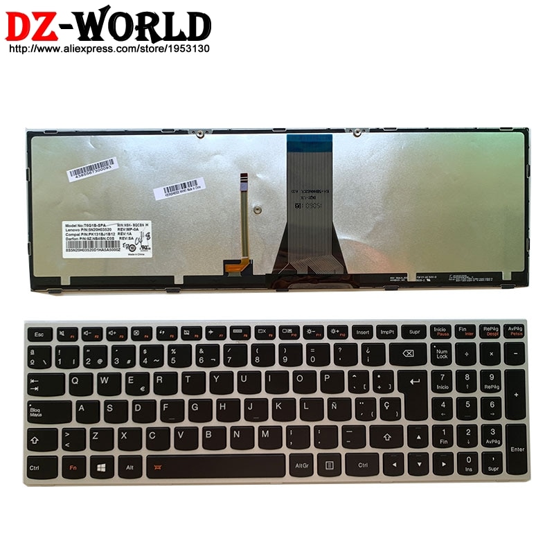 Originele Spanje Laptop Verlicht toetsenbord voor Lenovo Z51-70 Ideapad 500-15ISK serie 5N20H03520 5N20H03456