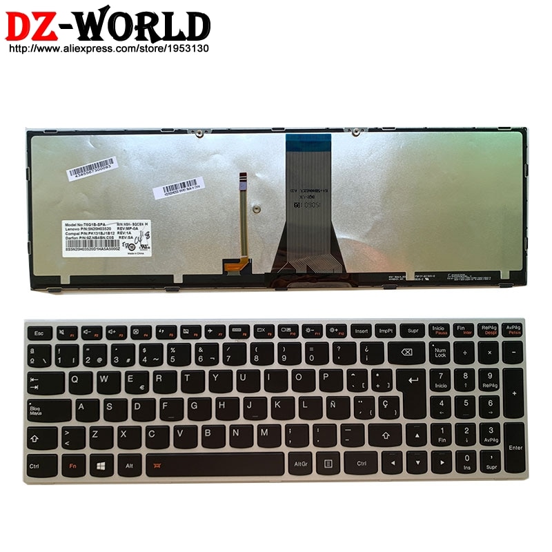 ! Teclado retroiluminado para ordenador portátil de España para Lenovo Z51-70 Ideapad 500-15ISK series 5N20H03520 5N20H03456