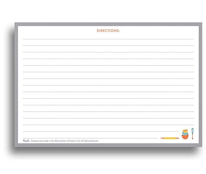 Kitchenware Recipe Cards Double Sided Cards Paper Stationery for Home Kitchen Invitation Cards 20 Pcs/pack4x5.6 Inches Card