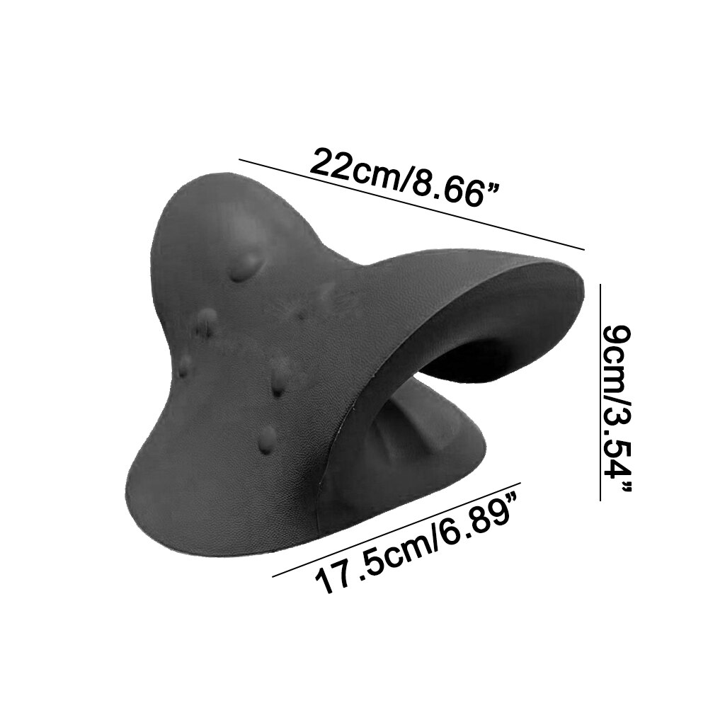 Neck Shoulder Relaxer Cervical Traction Device for Pain Relief Cervical Spine Alignment Chiropractic Pillow Neck Stretcher: black