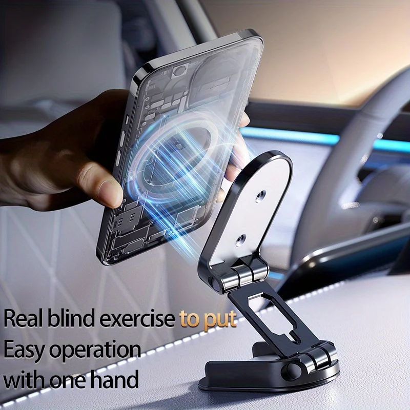 Car Magnetic Phone Holder 360° Rotation Dashboard Foldable GPS Cell Phone Mount Stand For All Smartphones Universal Auto Bracket