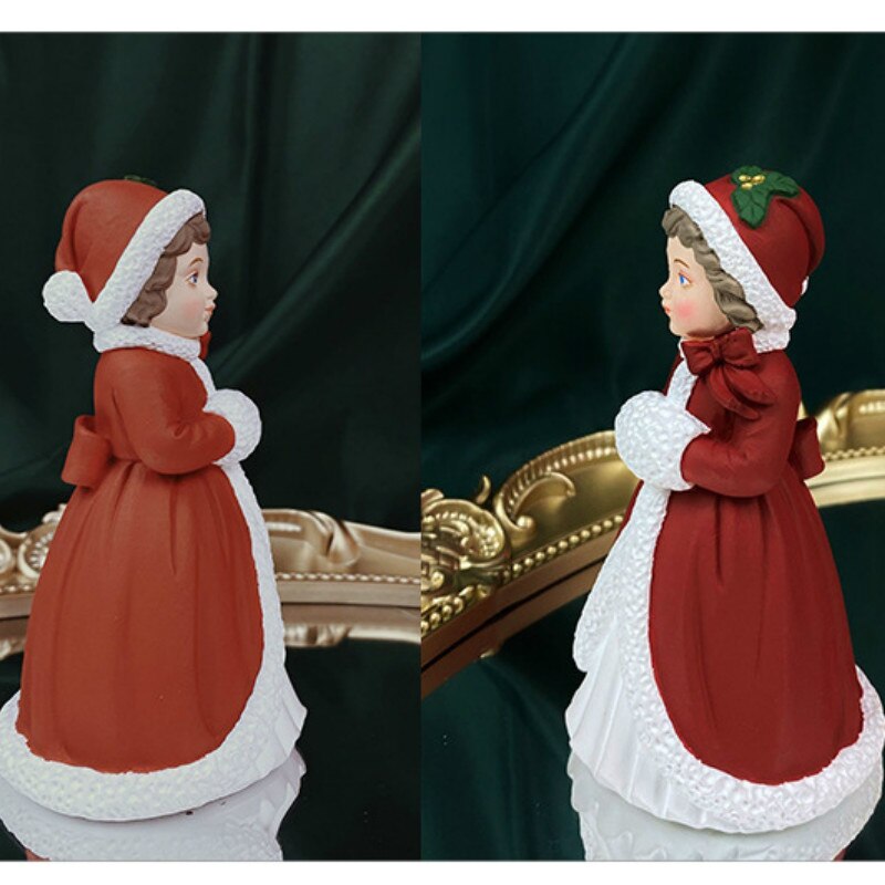 Christmas Girl Silicone Mold Decoration Mold Scented Candle Christmas Little Princess Plaster Baking Cake Cube Mold