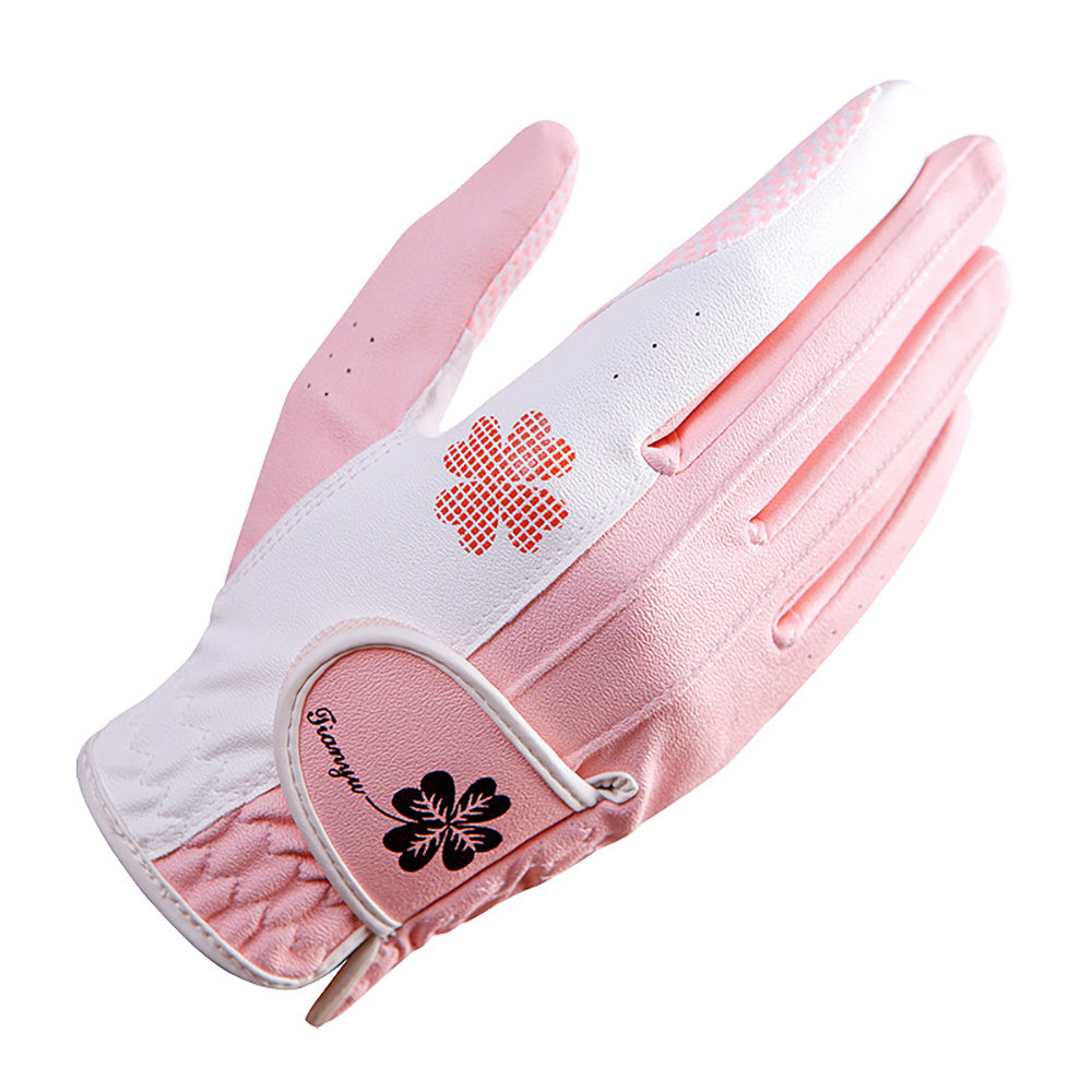 Guantes de Golf para mujer, manoplas de mano izquierda y derecha, paño de microfibra, partículas de silicona transpirables, antideslizantes, estilo coreano