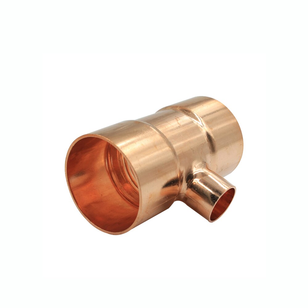 19 22 28 Mm Tot 6.35 10 12.7 15 16 Mm Id 99.9% Koper End Feed Soldeer Verminderen Tee 3 manieren Sanitair Fitting Voor Airconditioning