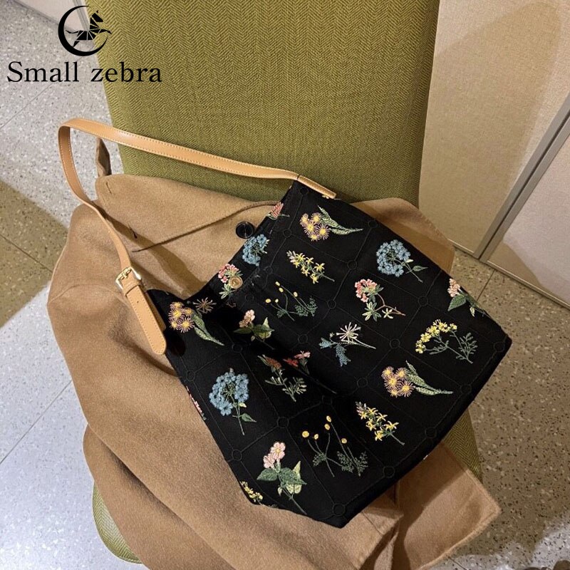 2022 Lente Alle Dingen Groeien Tote Tas Dames 2022 Canvas Tas Grote Capaciteit Een Schouder messenger Bag: Default Title