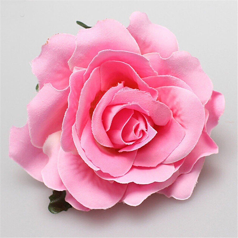 1pc offre spéciale bricolage coiffure cheveux accessoires pour mariée mariage flocage tissu rouge Rose fleur épingle à cheveux pince à cheveux fleur chapeaux: Pink