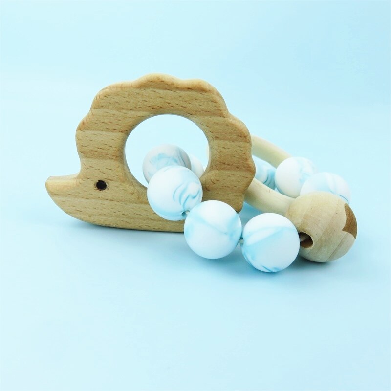 Houten Bijtring Baby Armband Dier Vormige Sieraden Tandjes Organische Houten Siliconen Kralen Baby Rammelaar Kinderwagen Accessoires Speelgoed: MYJ01-05