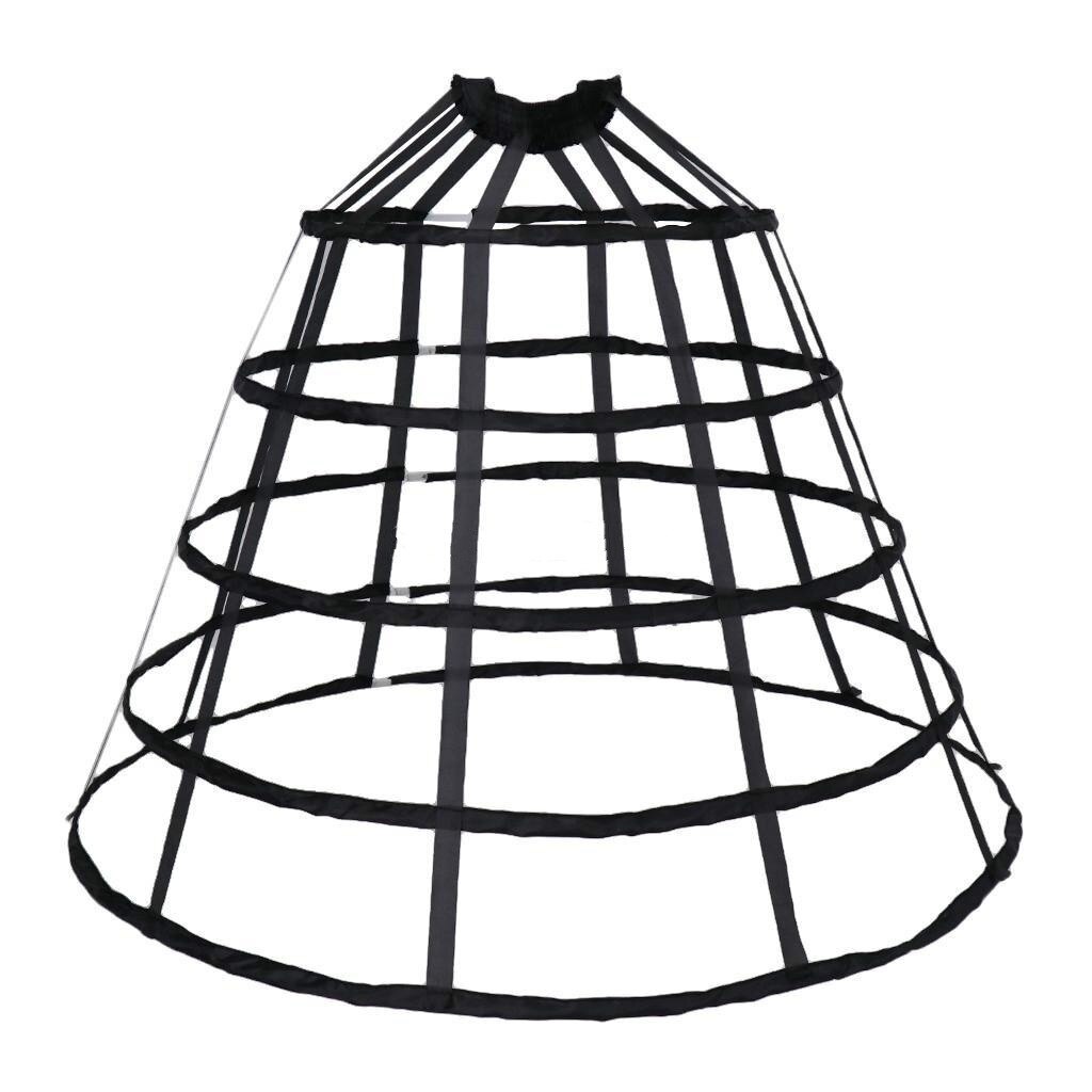 Triangular Crinoline 5 Hoop Cage Petticoat Bustle Full Dress Wedding Gown Pannier Underskirt Winter