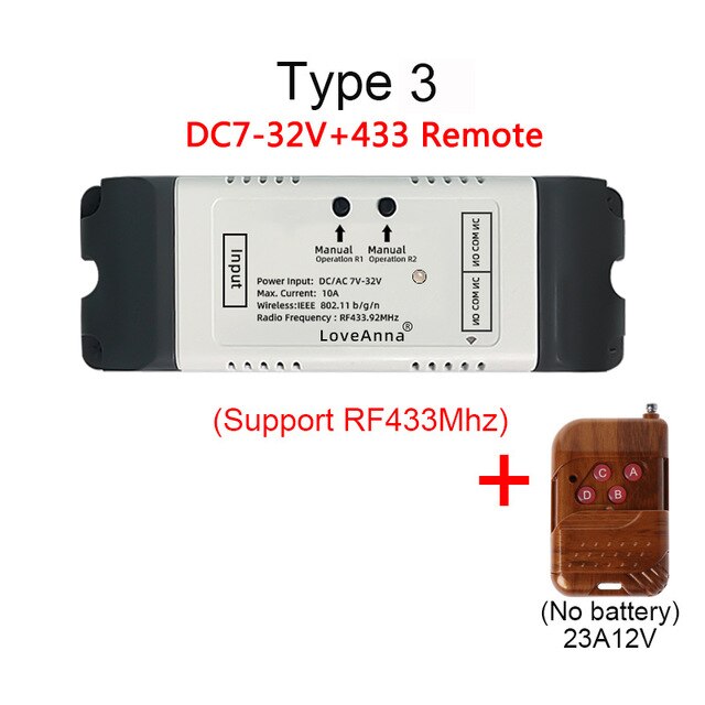 eWeLink 2CH Smart Wireless Timer Switch Module Smart WiFi Voice Control Switch Google Home Compatible: 2ch DC 7-32V RF433