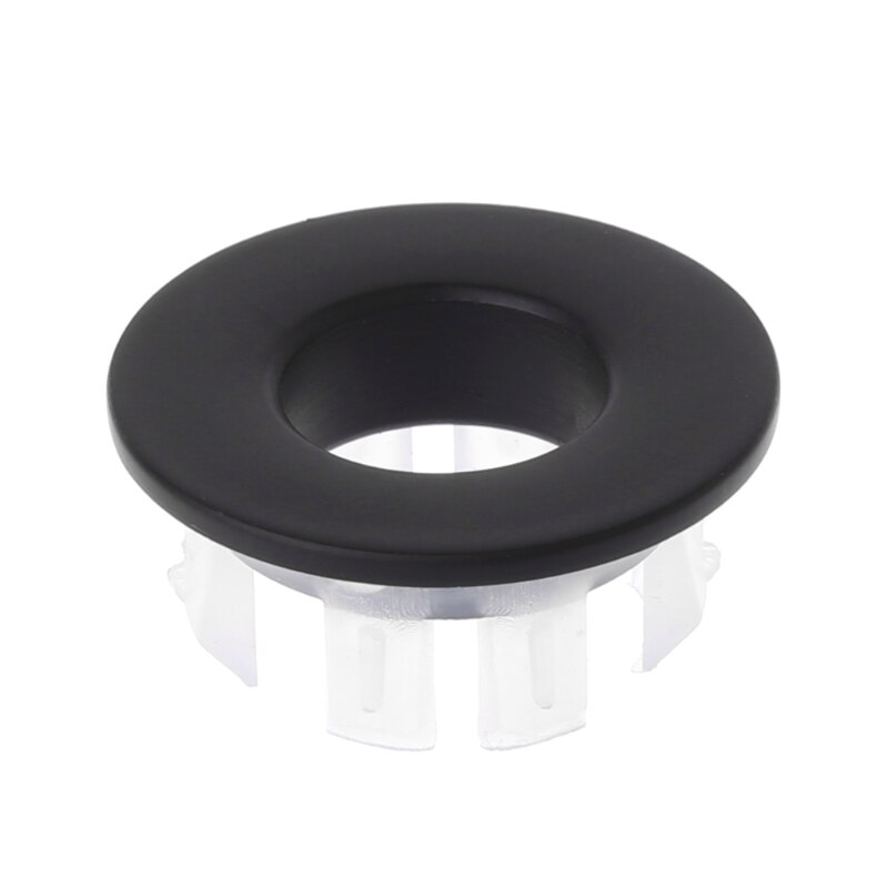 Brass Six Foot Ring Insert Replacement Bathroom Basin Faucet Sink Overflow Cover: Black