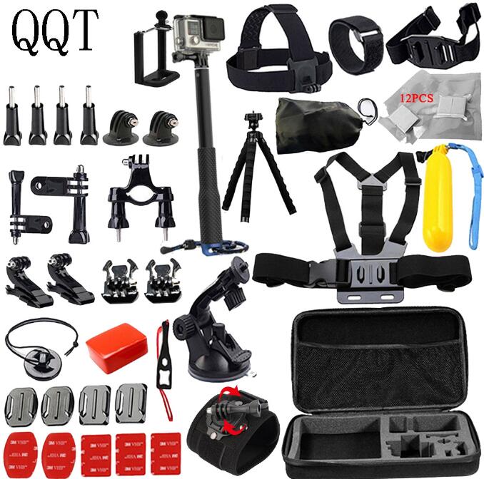 QQT-Kit de accesorios para Gopro 7 6 5, conjunto de accesorios para GoPro Hero 4 3 + 3 2 SJCAM Xiaomi: T89-b