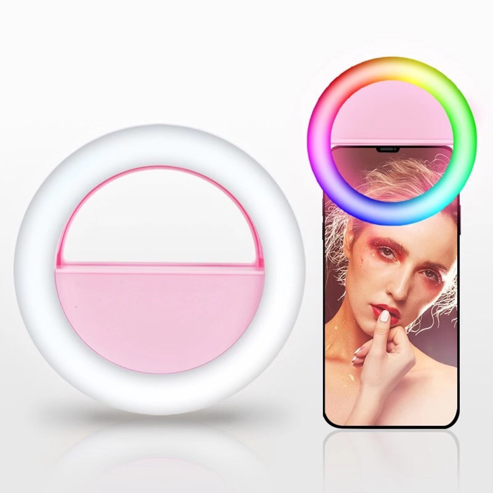 RGB Universal- Selfie LED 4 Modi Ring Blitz hell Tragbare praktisch 36 LED Selfie Lampe Leucht Ring Clip Für iPhone Samsung