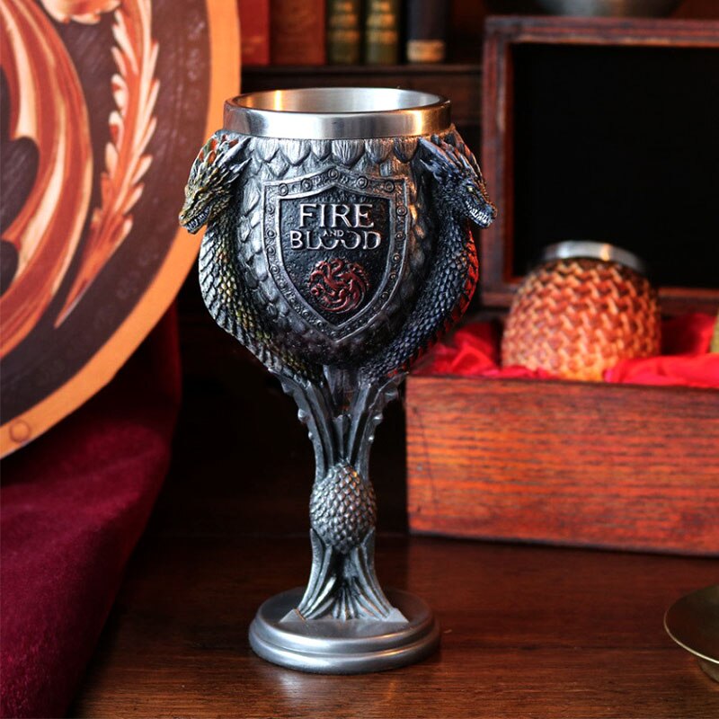 Wein Glas Becher Stark Feuer Und Blut Edelstahl Harz 3D Cocktail Whiskey Gläser Tasse Getränk Bar