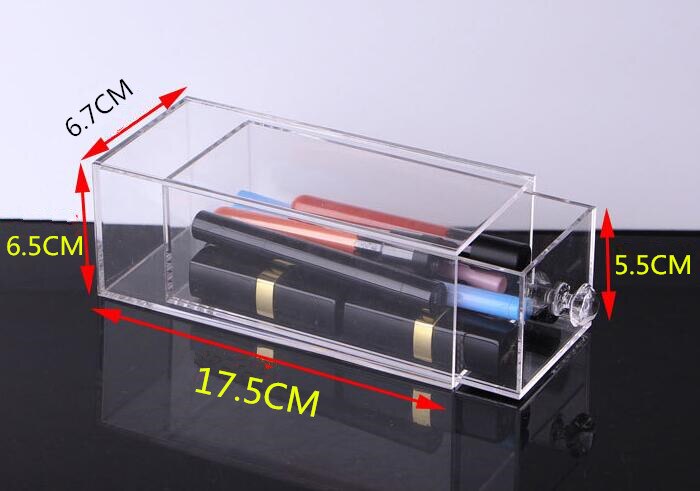 Flerlags akryl læbestift makeup skuffe holder kuffert kosmetik opbevaring makeup briller organizer neglelak display stand stativ: 1 lag