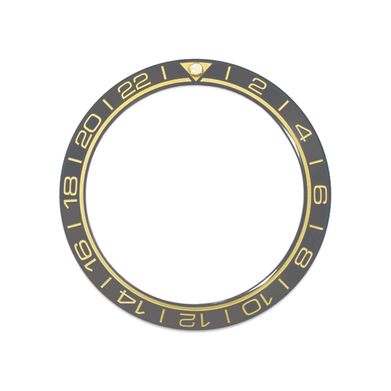 Bague d'insertion de lunette en céramique incurvée, SKXHouseSKX009 SRPD Gstuff SUB Seahorse Series, boîtier de montre, partie d'anneau avec autocollant, 38mm x 30.7mm: Foncé Kaki