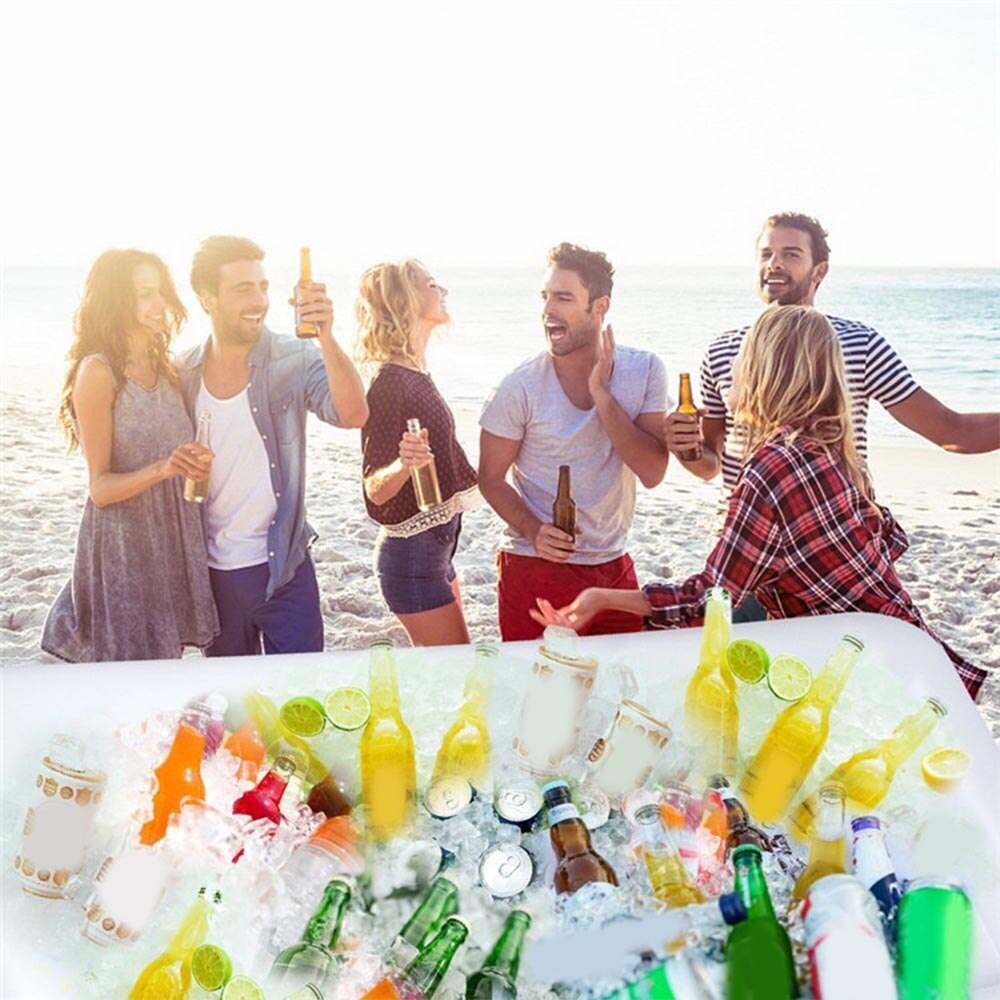 Sommer Aufblasbare Bier Tisch Pool Eis Eimer Salat Bar PVC Tablett Essen Trinken Esstisch Kreative Party Float Wasser Luft matratze