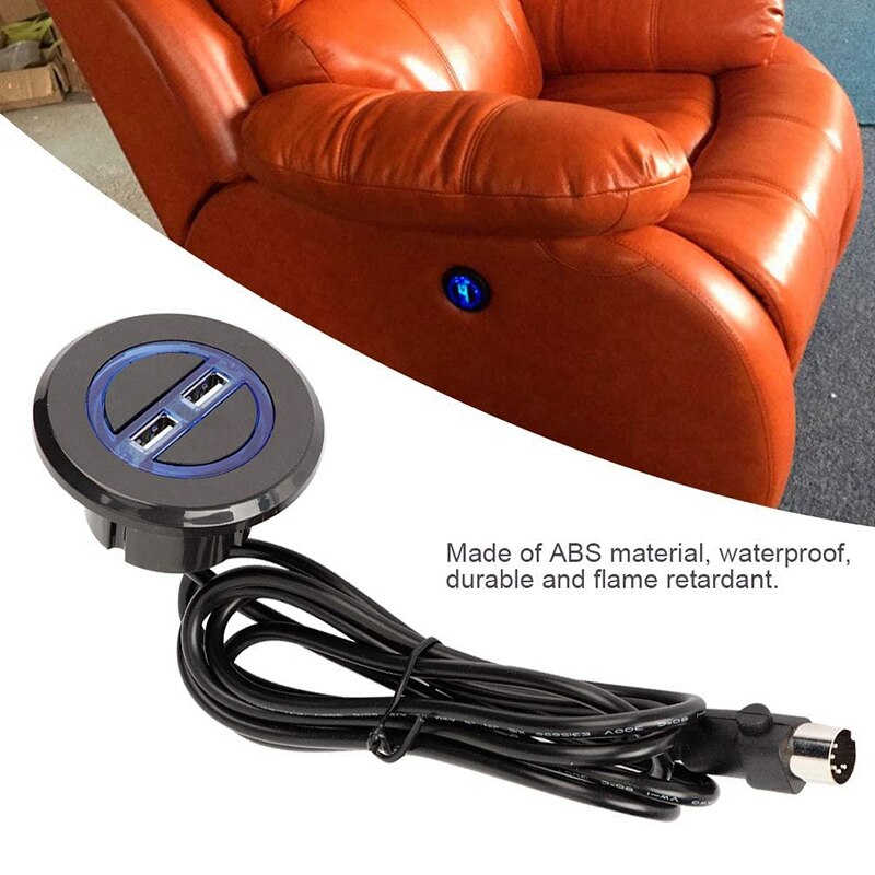 Electric Recliner Switch with USB 5V 1A Port Power Recliner Replacement Parts Chair Sofa Recliner Remote Blue Light